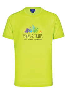 Peaks & Trails womens short sleeve running tee - Lime