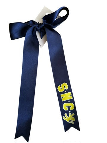 Strathmore Netball with custom name option single ribbon length available in Navy or Yellow - 1m x 35mm