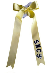 Strathmore Netball with custom name option single ribbon length available in Navy or Yellow - 1m x 35mm