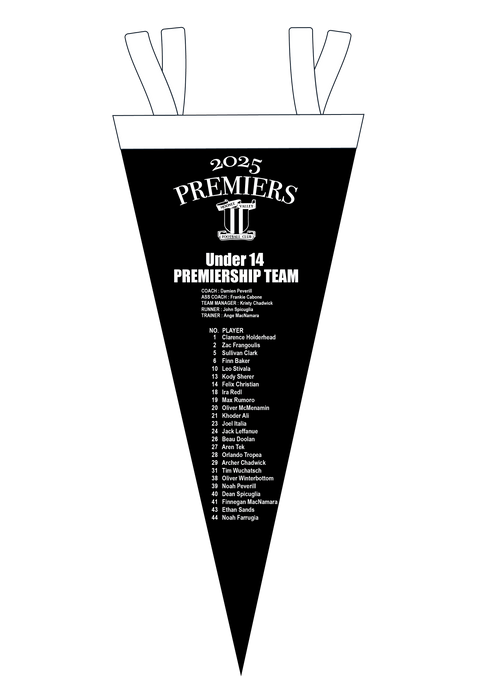 2025 MVFC U14  PREMIERSHIP PENNANT
