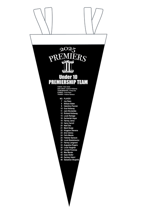 2025 MVFC U10  PREMIERSHIP PENNANT