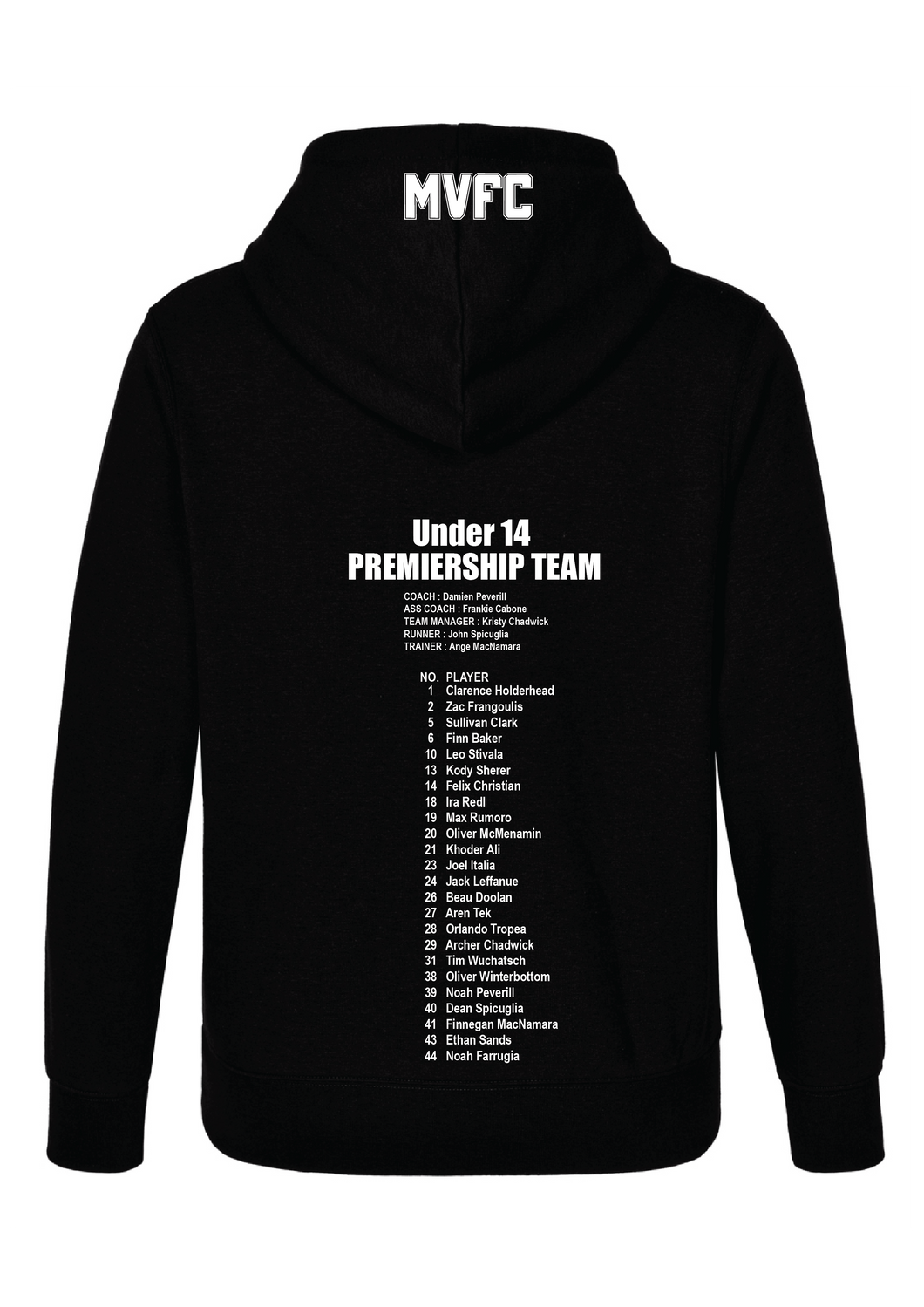 MVFC 2025 PREMIERSHIP U14 BOYS HOODIE