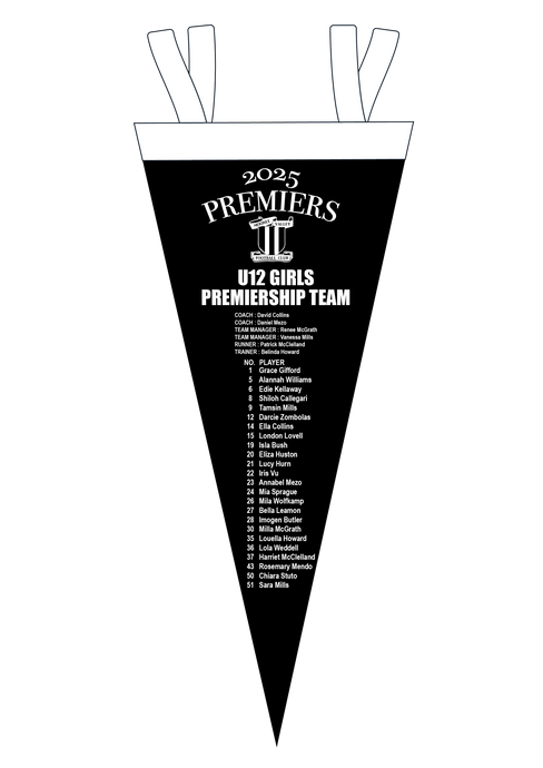 2025 MVFC U12 GIRLS PREMIERSHIP PENNANT