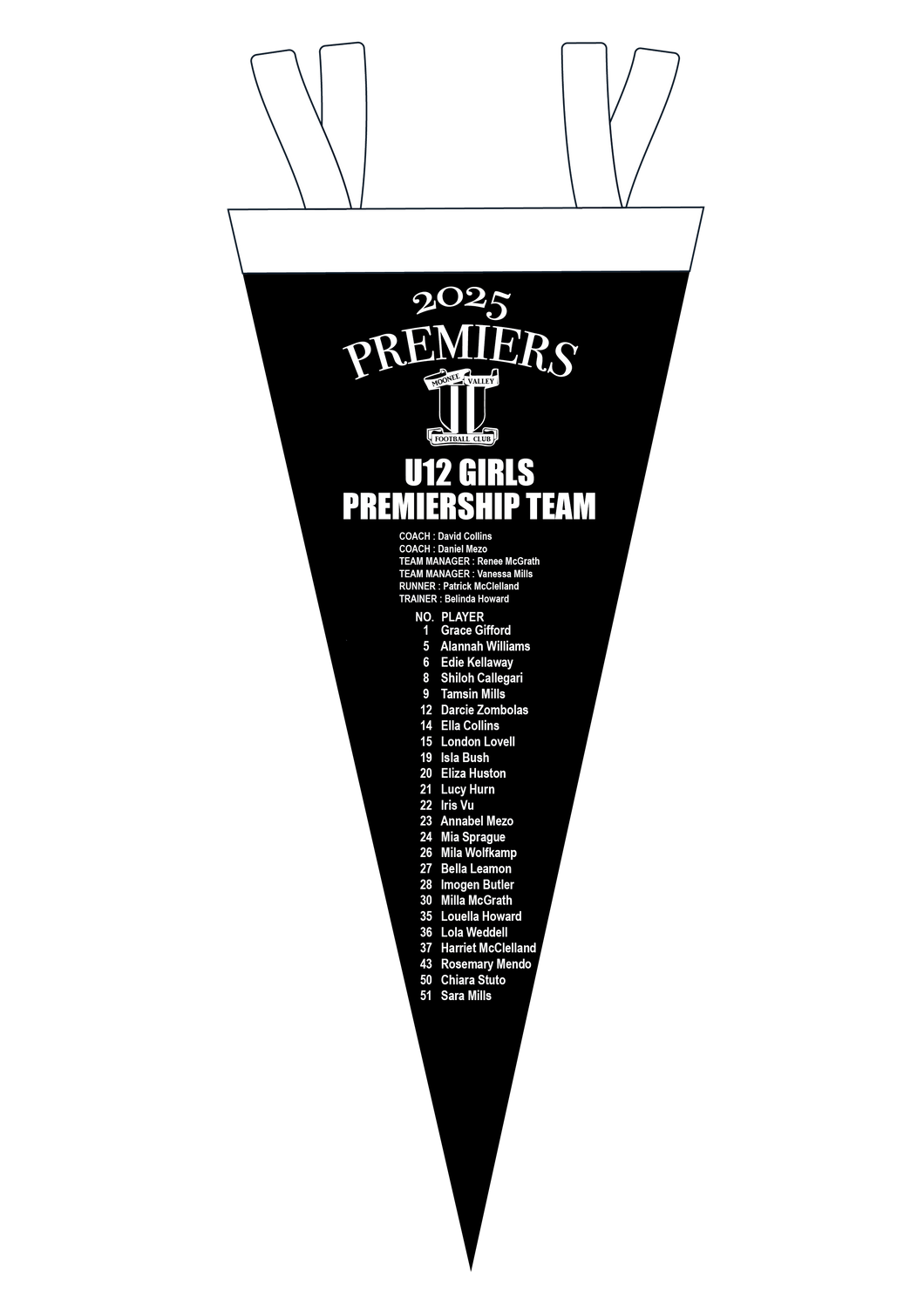 2025 MVFC U12 GIRLS PREMIERSHIP PENNANT