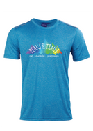 Peaks & Trails unisex/men's short sleeve running tee - Cyan