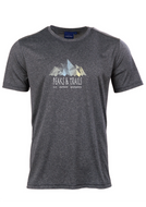 Peaks & Trails unisex/men's short sleeve running tee - Charcoal