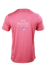 Peaks & Trails unisex/men's short sleeve running tee - Red