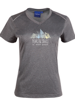 Peaks & Trails women's short sleeve running tee - Charcoal