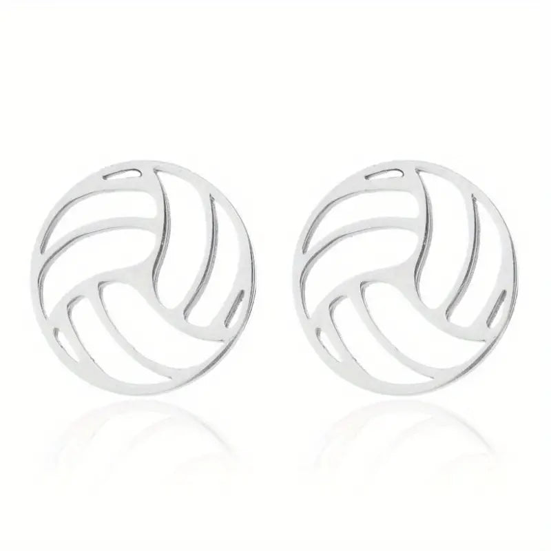 Silver stud earrings - Netball