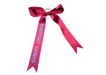 Airport Saints Netball with custom name option single ribbon length available in Burgandy or Pale Blue - 1m x 35mm