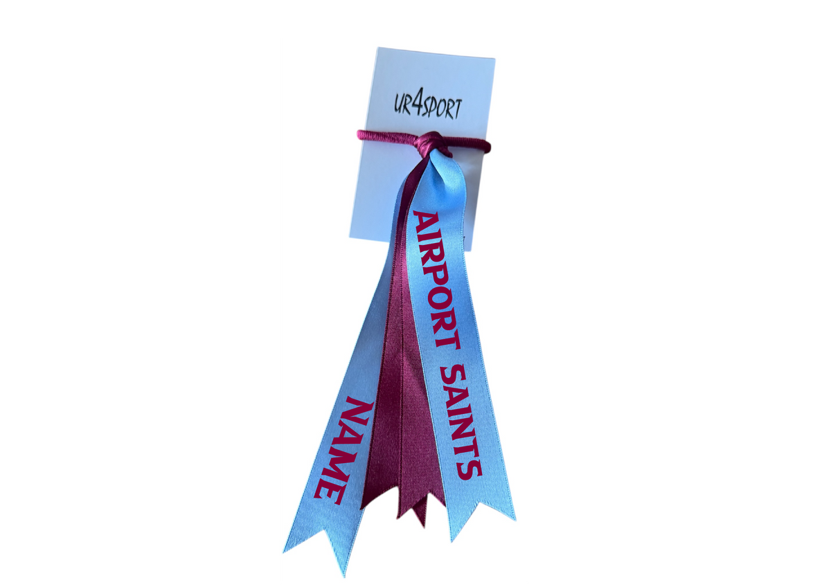 Airport Saints Netball custom name cascade double hair ribbon burgandy ...