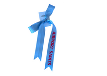Airport Saints Netball with custom name option single ribbon length available in Burgandy or Pale Blue - 1m x 35mm