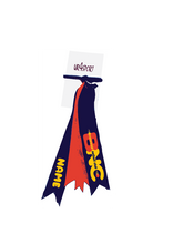 BRUNSWICK NETBALL CLUB ELASTIC DOUBLE HAIR RIBBON NAVY/ORANGE