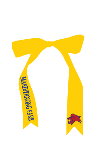 MARIBYRNONG PARK NETBALL CUSTOM NAME OPTION RIBBON LENGTH - YELLOW - 1m x 35mm
