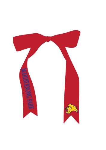 MARIBYRNONG PARK NETBALL CUSTOM NAME OPTION RIBBON LENGTH - RED - 1m x 35mm