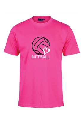 Love Netball Tee - Hot Pink