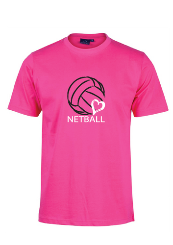 Love Netball Tee - Hot Pink