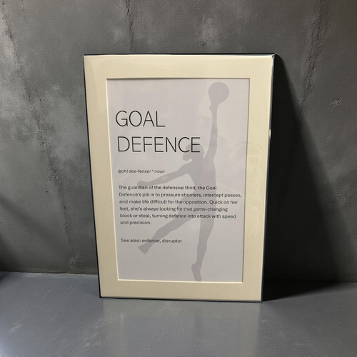 Netball - Unframed print - Goal Defence- size A4