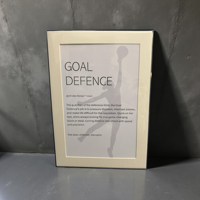 Netball - Unframed print - Goal Defence- size A4