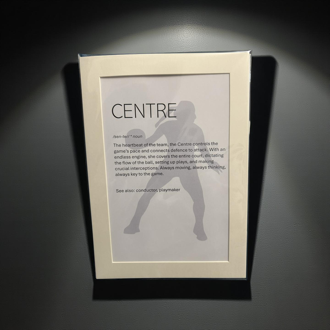 Netball - Unframed print - Centre- size A4