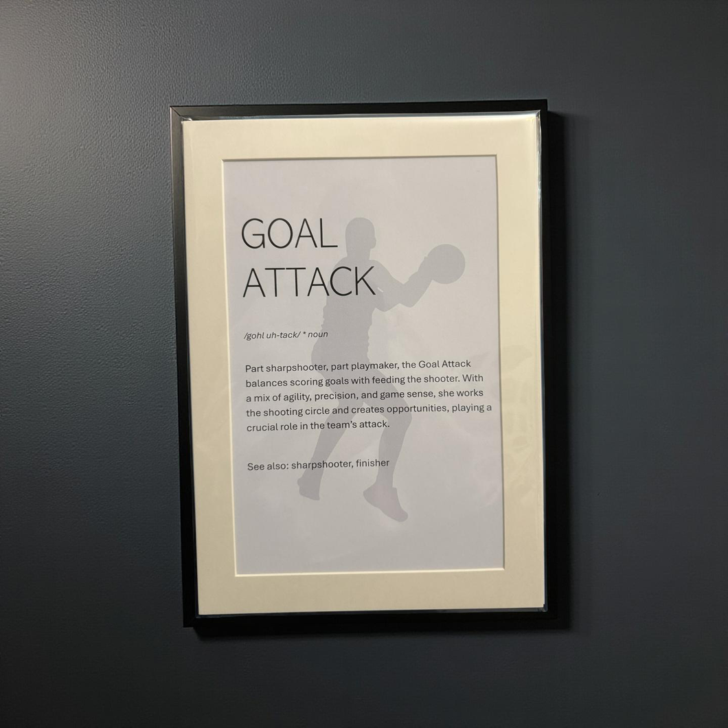 Netball - Unframed print - Goal Attack - size A4