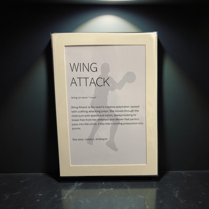 Netball - Unframed print - Wing Attack - size A4