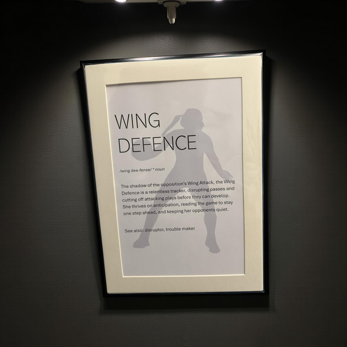 Netball - Unframed print - Wing Defence- size A4
