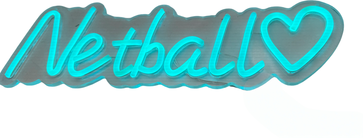 Neon Netball Sign - Aqua Blue – UR4Sport