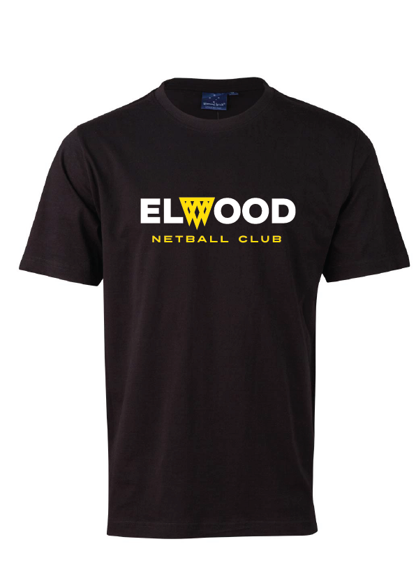 ELWOOD NETBALL SHORT SLEEVE TEE -BLACK