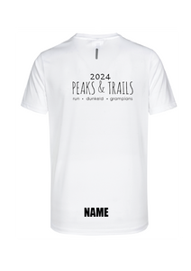 Peaks & Trails unisex short sleeve running tee - White