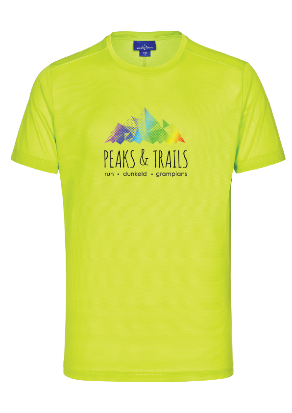 Peaks & Trails unisex short sleeve running tee - Lime