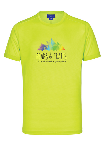 Peaks & Trails womens short sleeve running tee - Lime