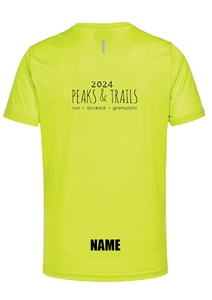 Peaks & Trails womens short sleeve running tee - Lime