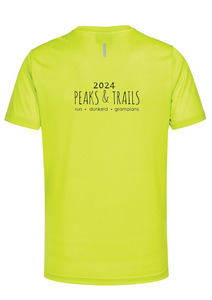 Peaks & Trails womens short sleeve running tee - Lime