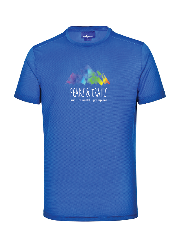 Peaks & Trails womens short sleeve running tee - Blue