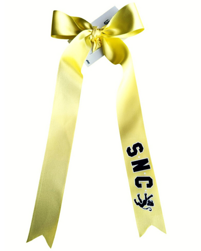 Strathmore Netball with custom name option single ribbon length available in Navy or Yellow - 1m x 35mm