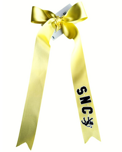 Strathmore Netball with custom name option single ribbon length available in Navy or Yellow - 1m x 35mm