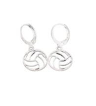 Silver small hoop earrings - Netball