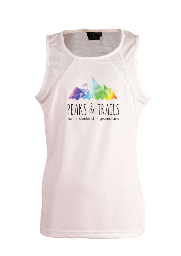 Peaks & Trails womens singlet - White