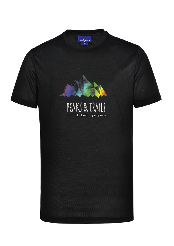 Peaks & Trails womens short sleeve running tee - Black