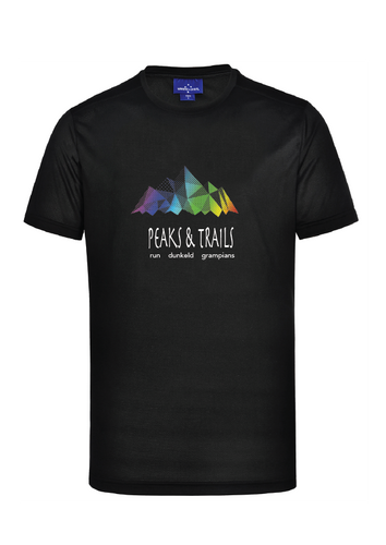 Peaks & Trails unisex short sleeve running tee - Black