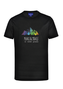 Peaks & Trails unisex short sleeve running tee - Black