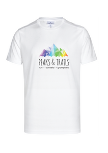 Peaks & Trails unisex short sleeve running tee - White