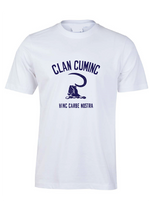 CLAN CUMING TEE  HAND & SICKLE - White with optional custom name
