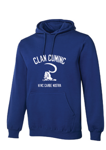 CLAN CUMING HOODIE  HAND & SICKLE - Royal Blue with optional custom name