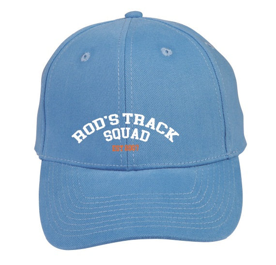 ROD'S TRACK SQUAD - Peak Running Cap - Lt Blue ** available to order now**