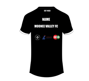 Moonee Valley logo Sublimation short sleeve training top with personalised name from $40