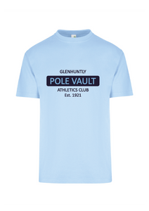 Glenhuntly Pole Vault 100% Cotton Tee - Pale Blue